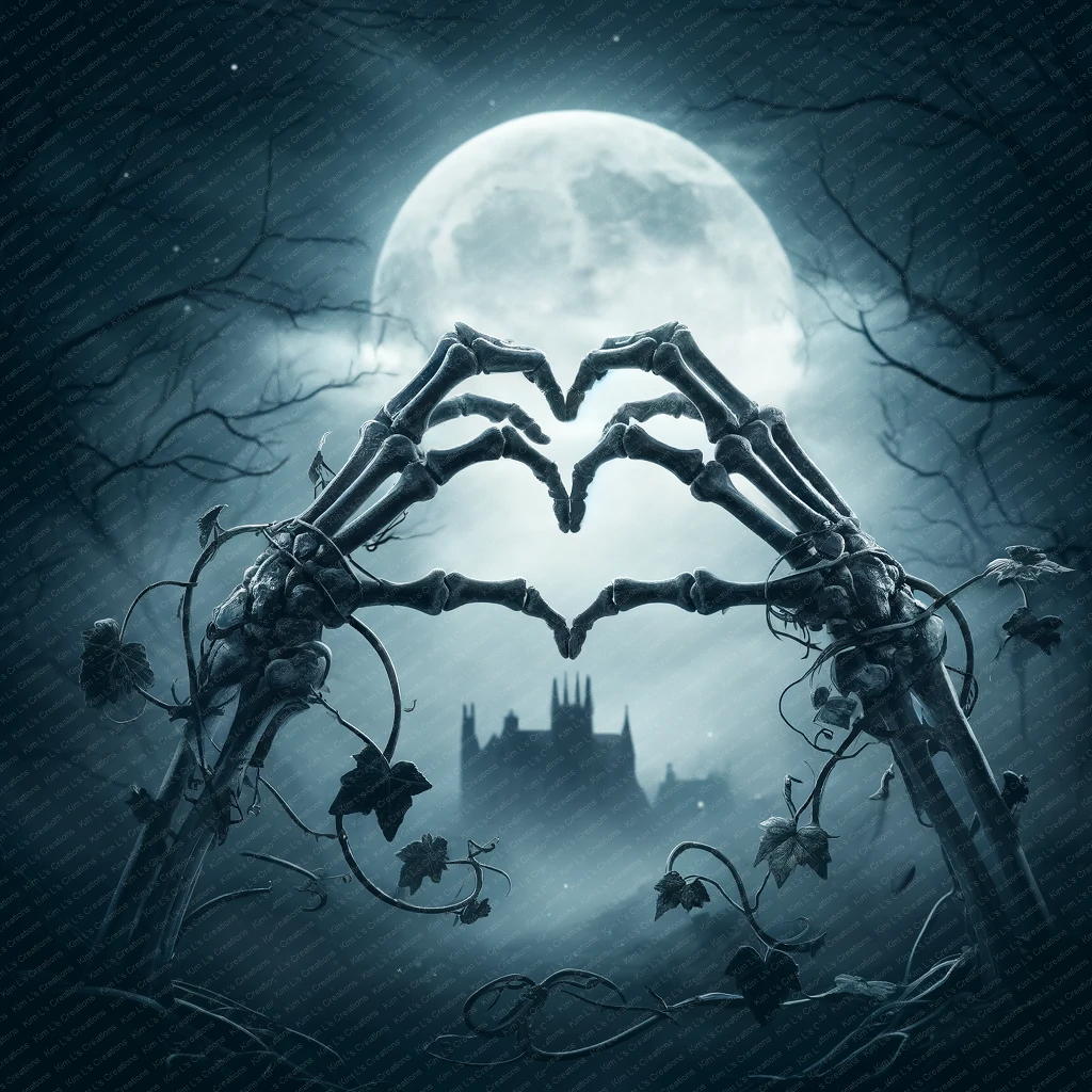 Moonlit Gothic Skeleton Hands