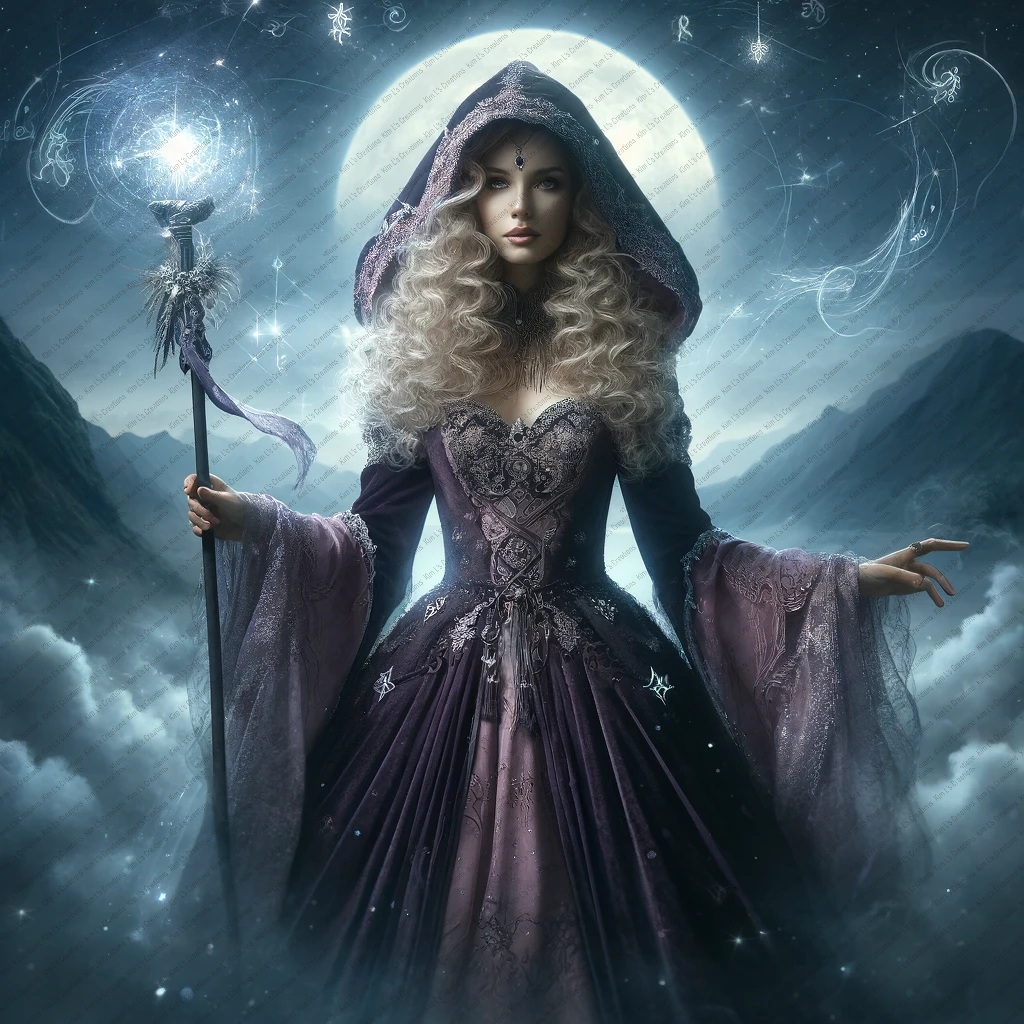 Moonlit Sorceress: Enchanted Night