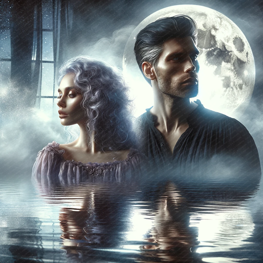 Ethereal Lovers by the Moonlit Water