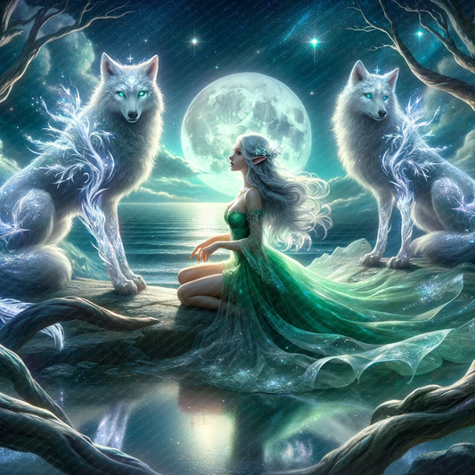 Moonlit Guardian: Enchanted Wolves