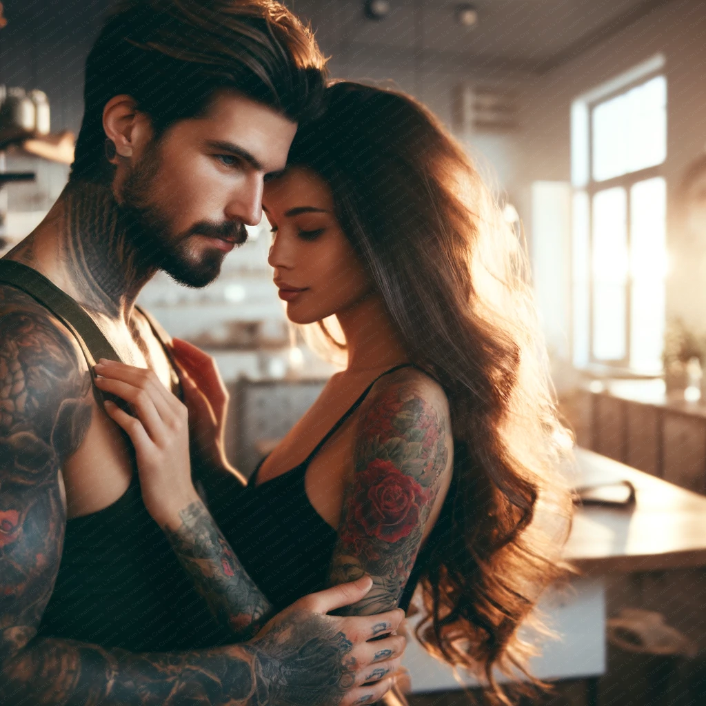 Romantic Tattooed Couple