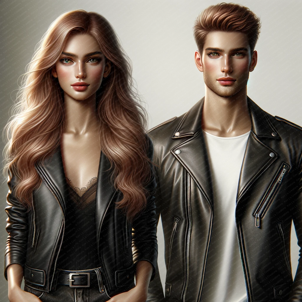 Fashionable Duo in Leather Jackets