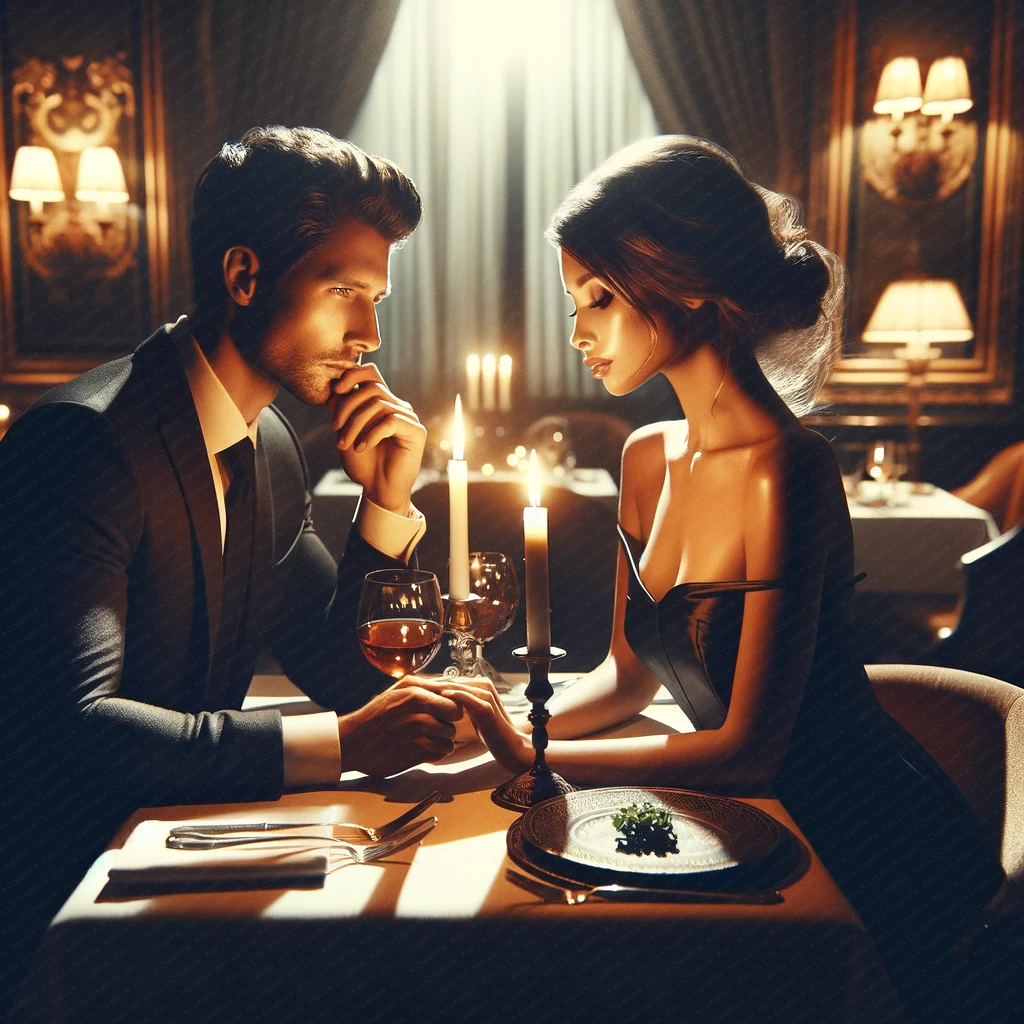 Couple at Candlelit Dinner