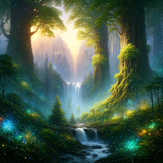 Mystical Forest Waterfall