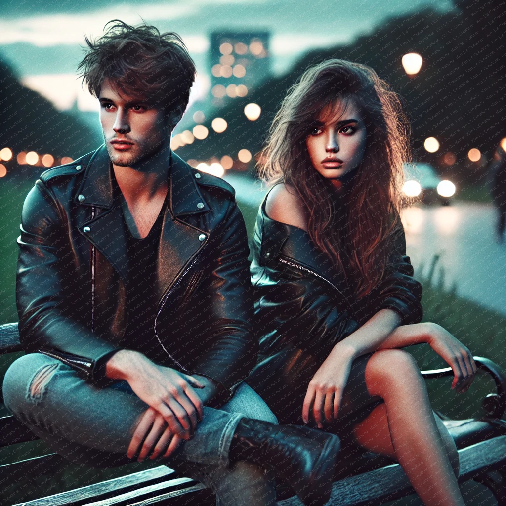 Edgy Couple on City Bench