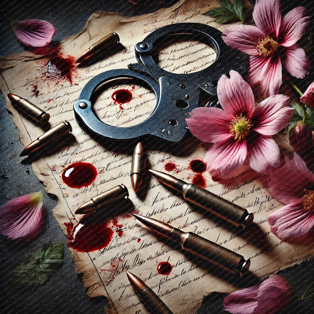 Handcuffs and Bullets with Pink Flowers