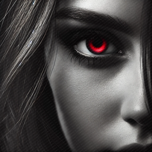 Piercing Red Eye of a Woman