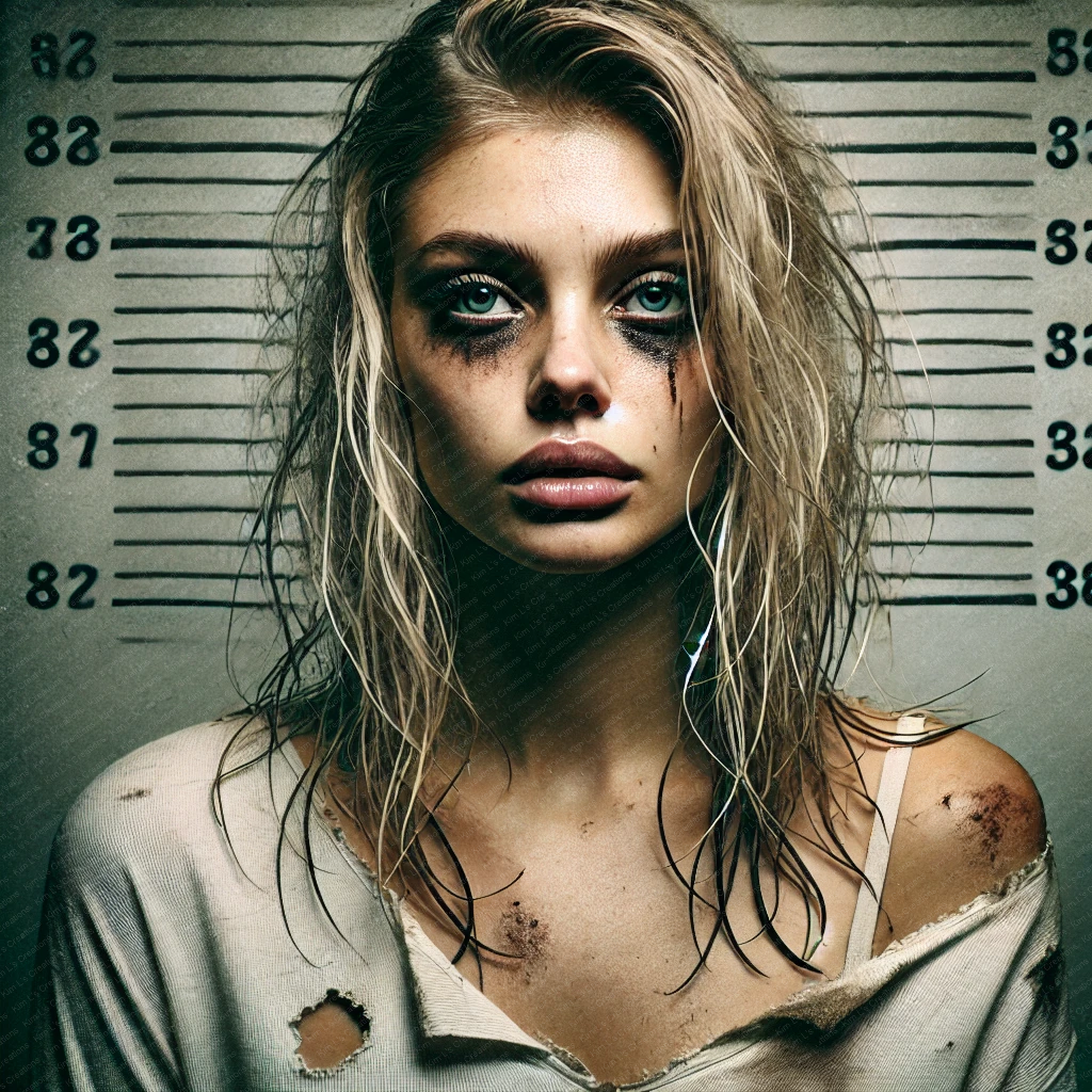 Gritty Mugshot of a Woman