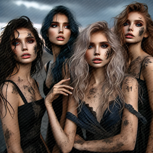 Quartet in Stormy Landscape