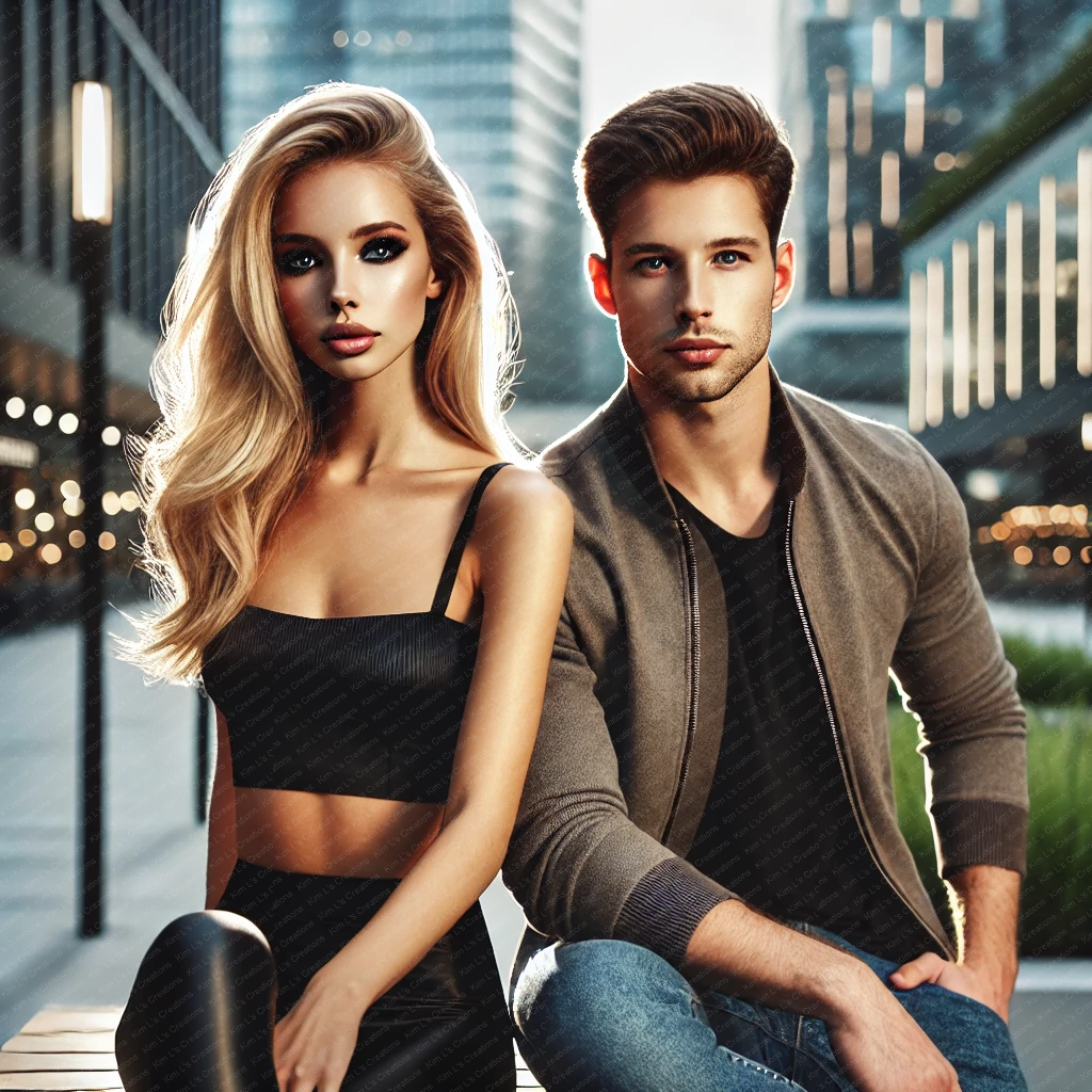 Couple in Modern Cityscape
