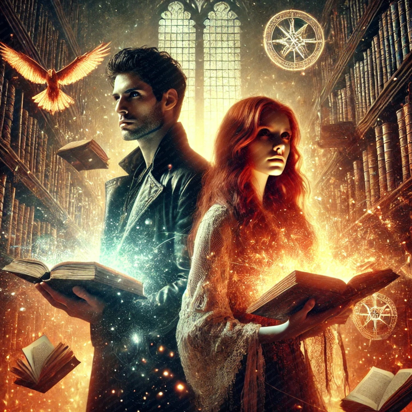 Magical Scholars in an Arcane Library