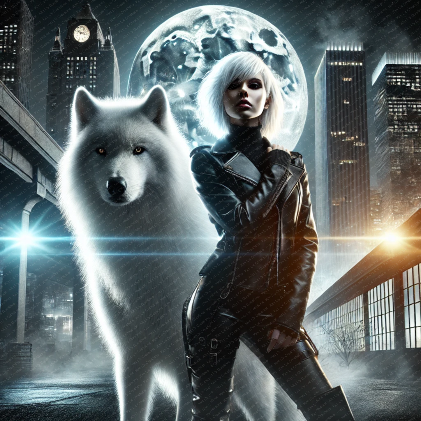 Urban Warrior with White Wolf