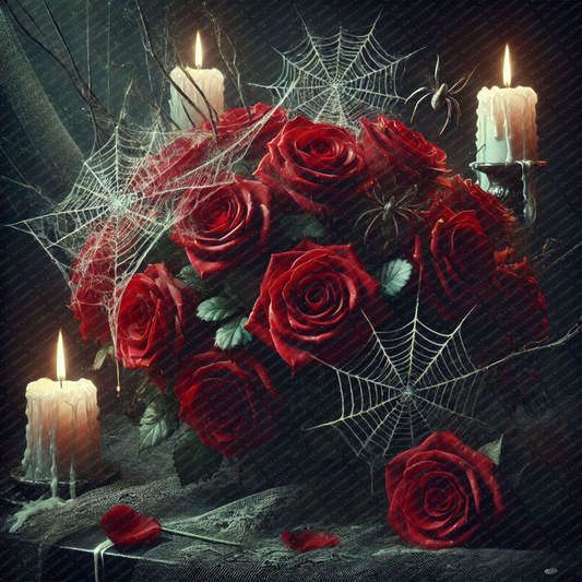 Roses with Spider Webs