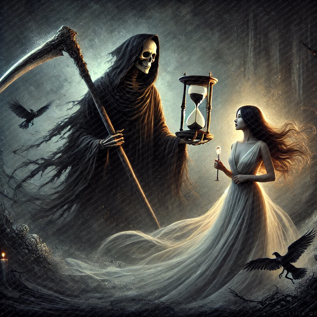 Grim Reaper and Woman