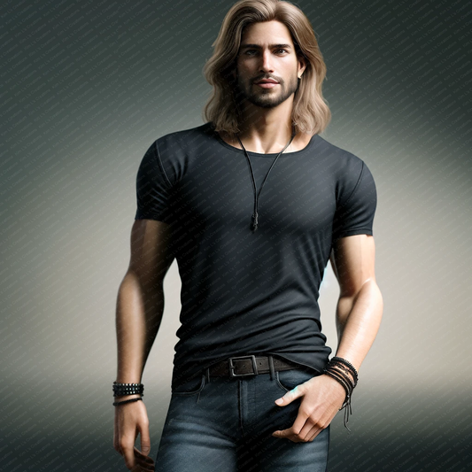 Stylish Long-Haired Man