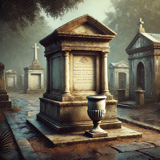 Misty Gothic Cemetery Tomb