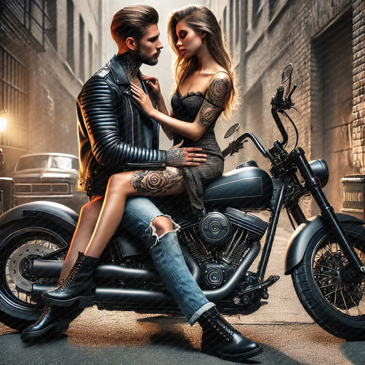 Couple on Motorcycle