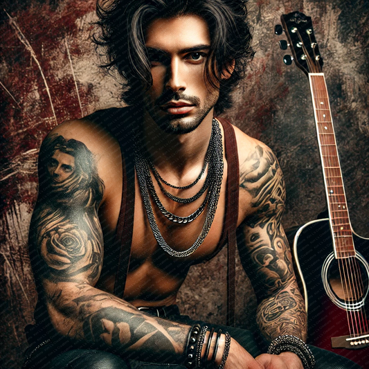 Edgy Tattooed Guitarist